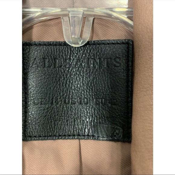 All Saints Dalby Pink or Mauve Leather Jacket - Picture 2 of 9
